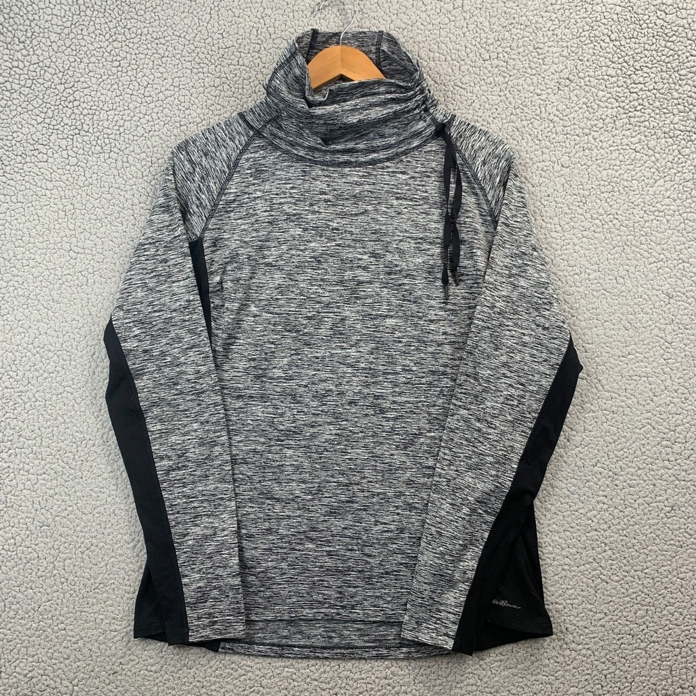 Eddie Bauer Motion Cowl Neck Active Top Pullover Gray Womens Large